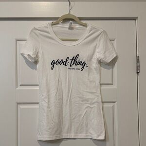 Women's White Graphic Tee with Positive Message